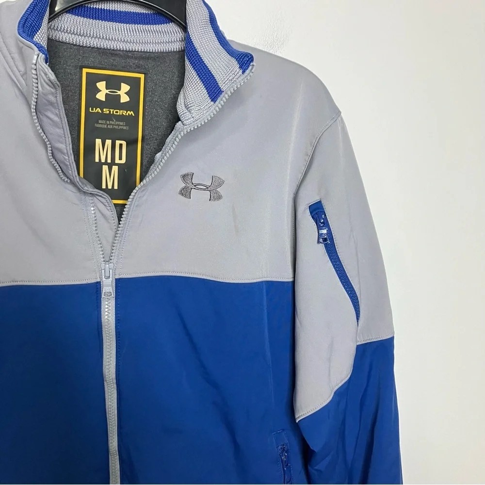 Under Armour Storm full zip jacket gray blue men’s size medium casual athleisure